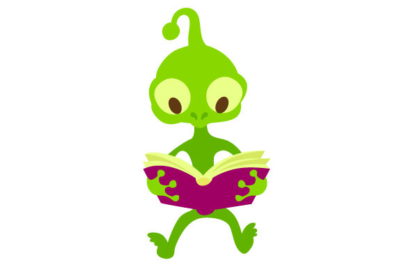 Alien Reading a Book for Crafts and School Amp Projects