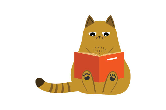 Cat Reading a Book: Crafts for School Amp
