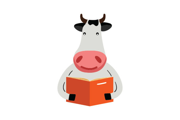 Cow Reading a Book: Crafts for School Amp Branding