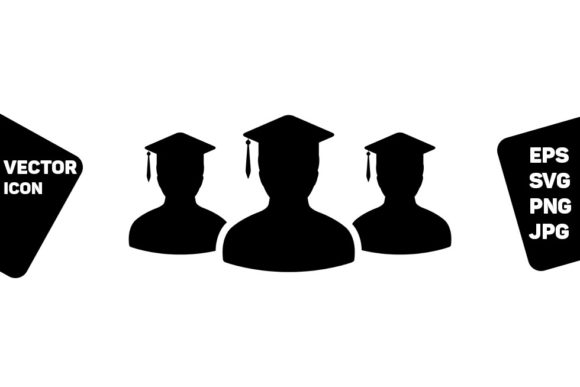 Degree Icon Vector Male Group of Student: Graphics & Icons Review