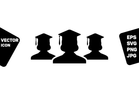 Graduation Icons: Female Group Graphics for Blogs