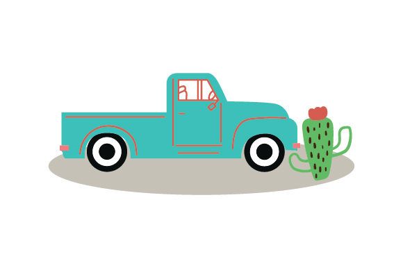 Old-school Pickup Truck Cactus for Crafts & Farm Amp