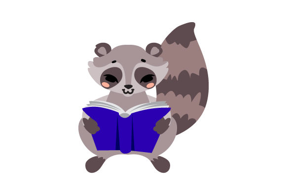 Racoon Reading Book for Crafts & School Amp Projects